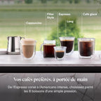 De’Longhi Rivelia - Perfetto Machine à Café Automatique, Mousseur à Lait Classique, 8 Boissons Enregistrées, Écran Tactile Couleur, Réservoir à Grains de Café Interchangeables, Noir (EXAM440.35.BG)