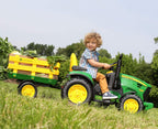 Peg Perego John Deere Ground Force 12V + remorque, vert/jaune, enfants
