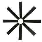 65 Inch 8-Blade Black LED Ceiling Fan with Light and Remote