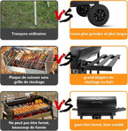 TEENO Barbecue Charbon de Bois,avec Grille de Cuisson XXL,Gants Anti-BrûLures, ThermomèTre,Tiroir à Cendres, éVent RéGlable,Grand Barbecue au Charbon de Bois (Basic)