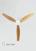 CREATE / WINDCALM CONCRETE/Ventilateur de plafond blanc bois clair avec télécommande / 40W, Carcasse en plâtre personnalisable, Ø132 cm, programmable, fonction été-hiver, lumière LED 3 températures
