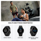 Garmin vívoactive 5 - Montre connectée GPS Sport et santé – Metallic Blue avec Bracelet Bleu Marine (Reconditionné)