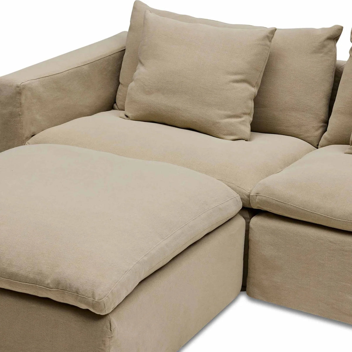 Cape Modular Sofa Warm Stone 3 Seat with Ottoman