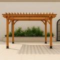 Pergola d'extérieur 366 x 305 x 241 cm brun bois de cèdre