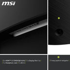 MSI MAG 32CQ6F Écran Gaming incurvé FHD de 32" - Dalle Rapid VA 2560 x 1440 1500R, 180 Hz / 0,5ms, DisplayHDR 400, AMD FreeSync, AI Vision, Compatible VESA, inclinable - HDMI 2.0b, DP 1.4a