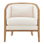 Tillman Linen Accent Arm Chair with Rattan