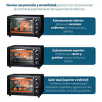Horno Eléctrico Multifunción De Sobremesa  De 48l - Hr-48rmrusti - 2200w - Negro