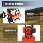 Rotavator de jardin 52 cc - Moteur à 2 temps - Désherbage portable - Cultivateur de motobineuse - Pour labourer, agriculter, arracher les sillons, désherber