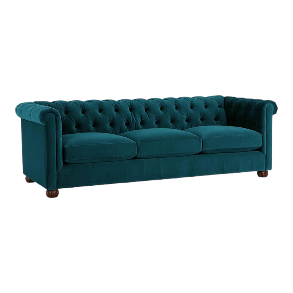 Brenna 3 Seater Teak Wood Fabric Sofa
