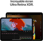 Apple iPad Pro 11 (M4) : Écran Ultra Retina XDR, 512 Go, Caméra Avant 12 Mpx Horizontale/Appareil Photo arrière 12 Mpx, Scanner LiDAR, Wi-FI 6E, Autonomie d’Une journée, Verre Standard - Argent