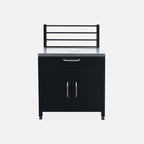 Cocina Exterior De Acero 1 Cajón Y 2 Puertas, 80cm, Negro