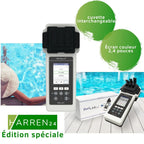 Poollab 2.0 Special Edition - Testeur électronique de piscine (photomètre) - 170 comprimés rouges de phénol pour test de la valeur du pH et du chlore - Accessoires de piscine (avec DPD1,