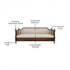Nismaaya Dyuti Sheesham Wood and Cane Divan Bed with Ivory Mattress