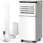 Climatiseur portable 8000 BTU, télécommande, mode ventilateur, refroidit 350 m², minuterie 24 heures, fonctionnement silencieux, fenêtre, 2 vitesses de ventilateur pour chambre à coucher, bureau