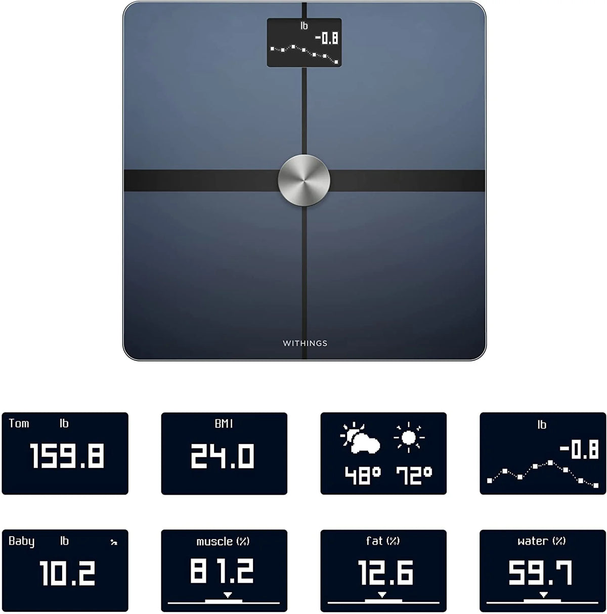 Withings Body+ - Báscula Digital Wi-Fi Inteligente con Sincronización Automática con la App del Smartphone