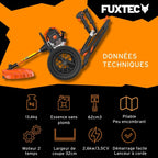 Fuxtec Débroussailleuse Thermique Coupe Bordure à Roues FX-FSR162 62cm3 Bobine de Fil, Ultra Maniable, Spécialement Conçue pour Les Grands Terrains et Protéger Votre Dos