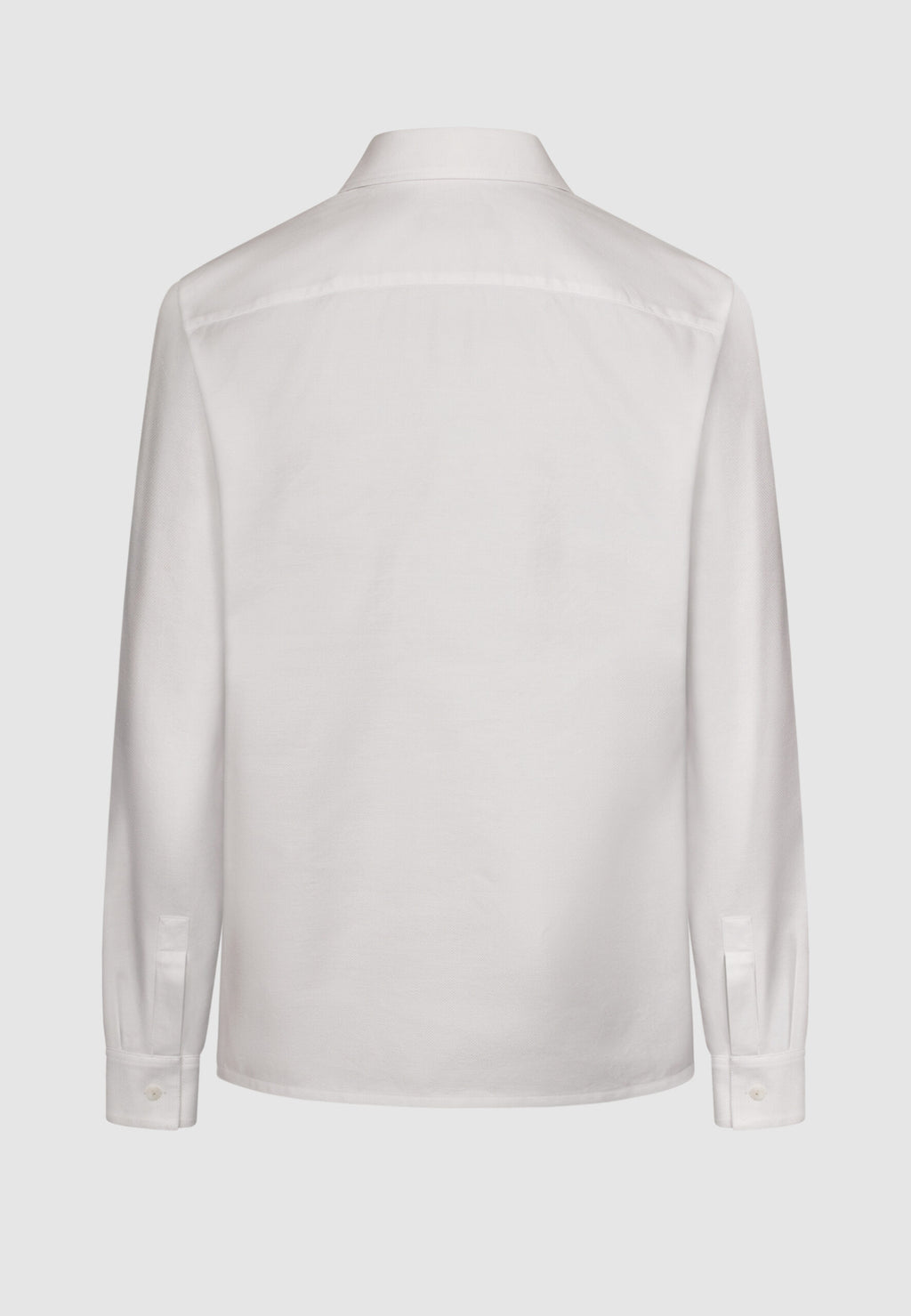 Chemise texturée à col souple en coton blanc
