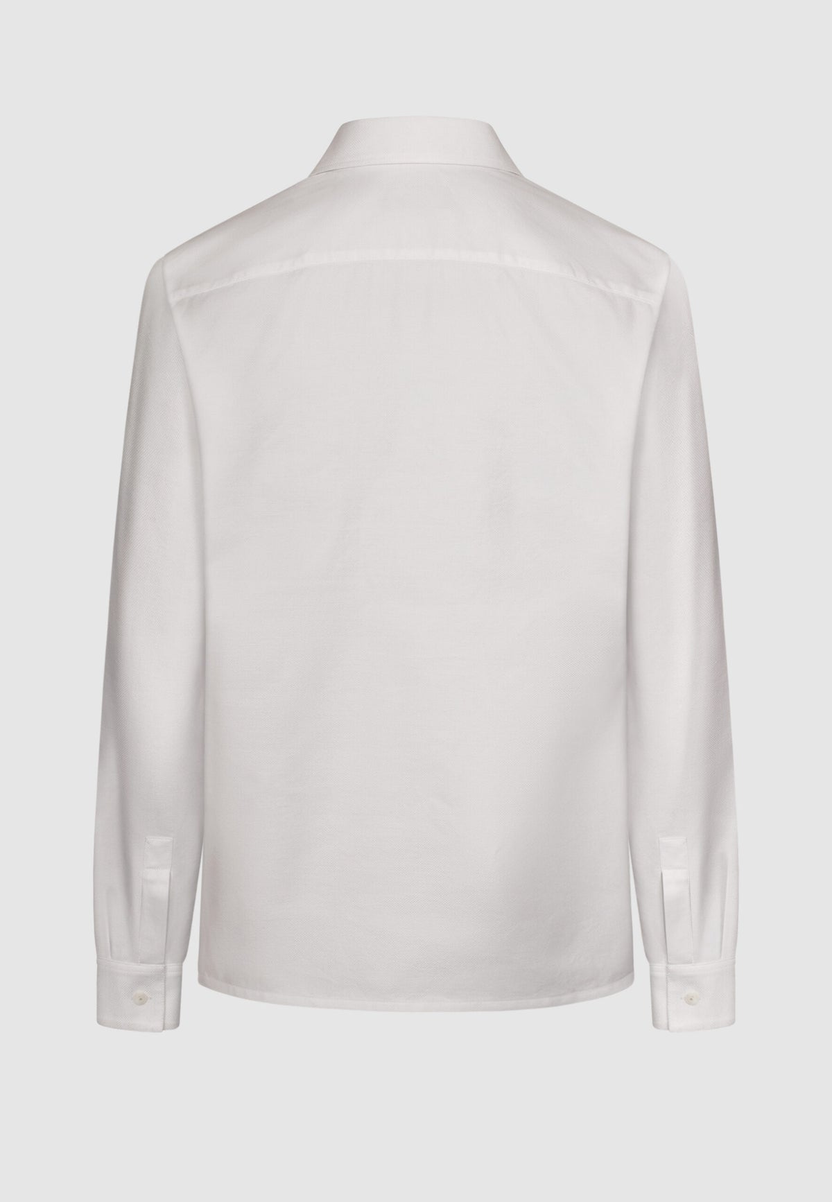 Chemise texturée à col souple en coton blanc