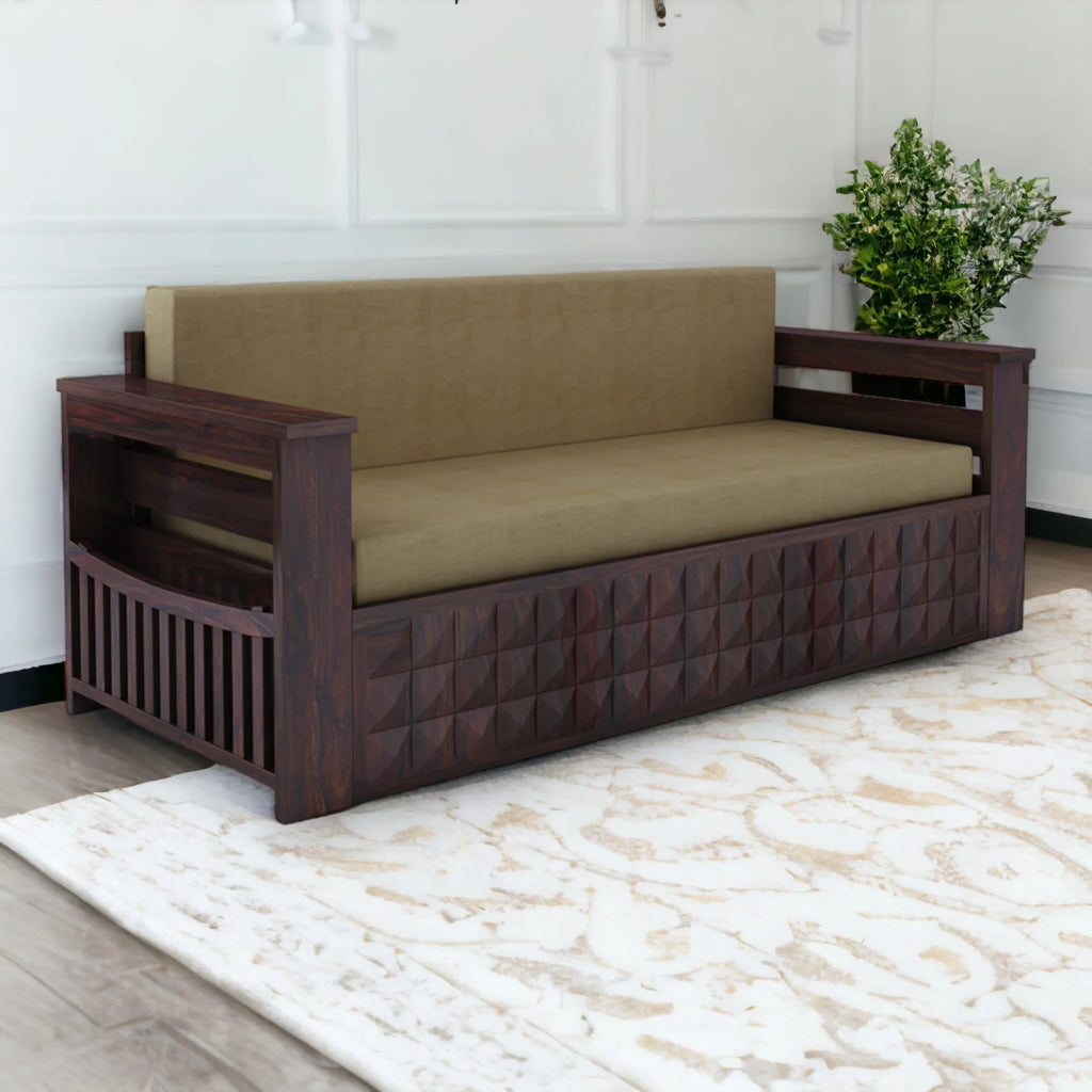 RelaxiMax 3 Seater Sofa Cum Bed Sheesham Wood