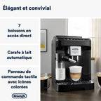Magnifica Evo Machine a Café Grain ECAM292.81.B, Machine Expresso et Cappucino, 1.8L, 1450W, Noir