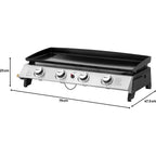 Plancha De Gas 4 Quemadores "jolly" - 10 Kw - Gris