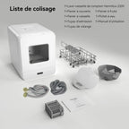 Mini lave-vaisselle de table, 6+1 Programmes de lavage, 5 Couverts et réservoir d'eau de 5L