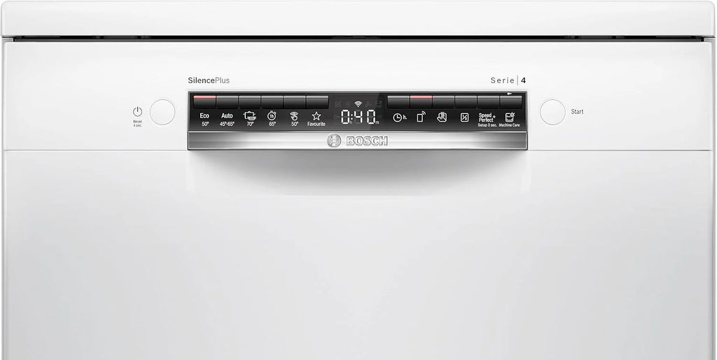 Bosch SMS4EMW01E - Série 4 - Lave-vaisselle Pose-libre - 60 cm - 14 couverts - Silence Plus 42 dB - Blanc