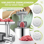KESSER Robot de cuisine universel 3 en 1 K-KM 3000 avec hachoir à viande, pétrisseur, mélangeur multifonction, bol de 5,5 l avec 3 outils mélangeurs, presse-agrumes 1,5 l, kit d'accessoires, pâtes et