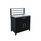 Cocina Exterior De Acero 1 Cajón Y 2 Puertas, 80cm, Negro