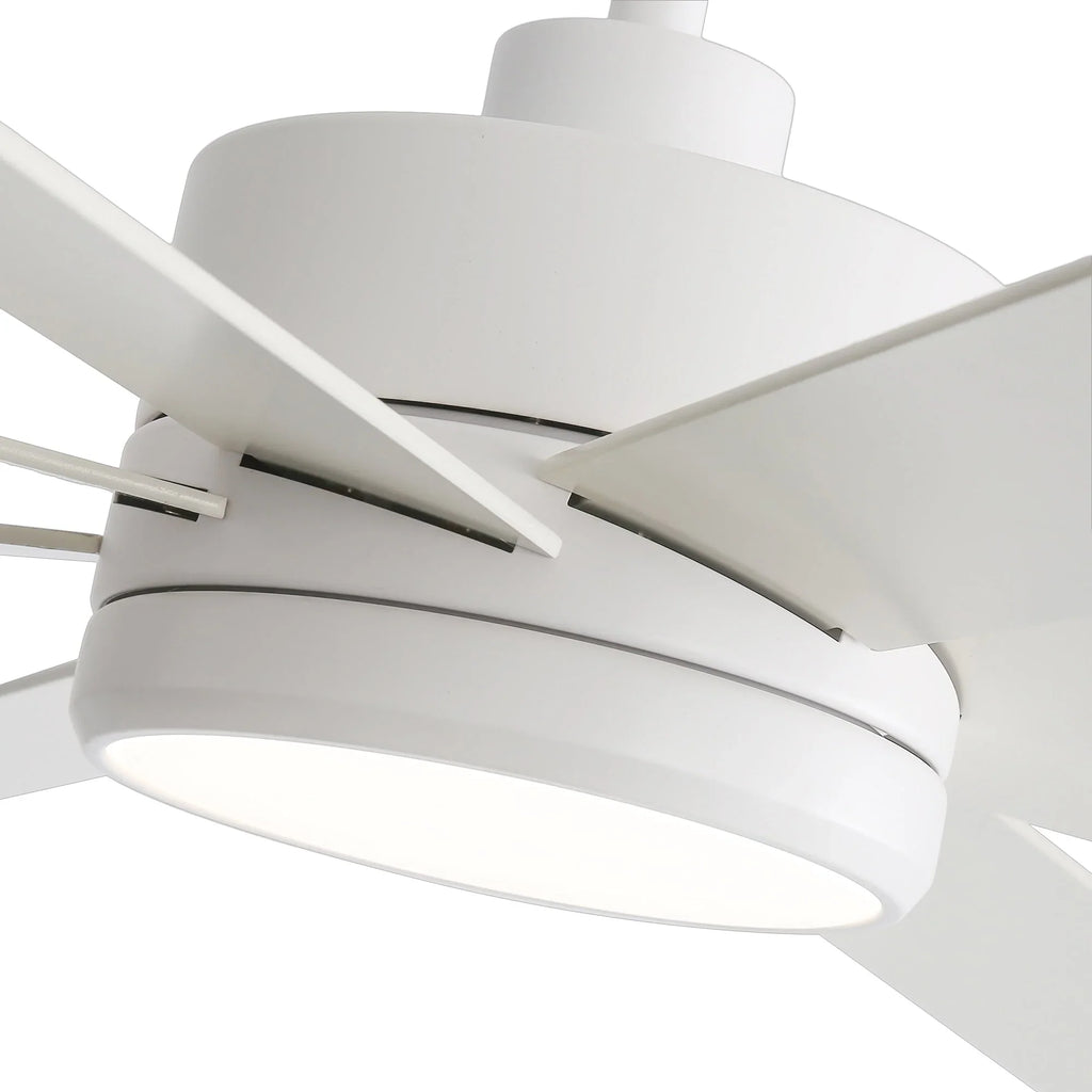 65 Inch 8-Blade Black LED Ceiling Fan with Light and Remote