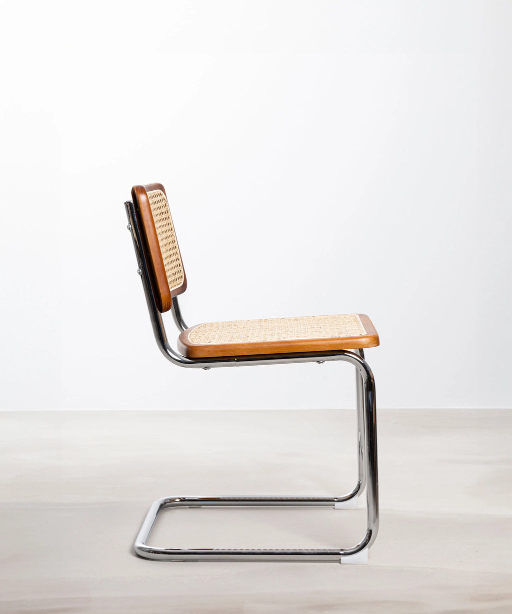 Silla de Comedor de Madera, Ratán y Metal Candy