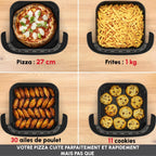 Moulinex Easy Fry XL Surface & Pizza 4L, Air fryer, Très grande surface de cuisson, Compact, Fenêtre de visualisation, Noir, AL4018F0