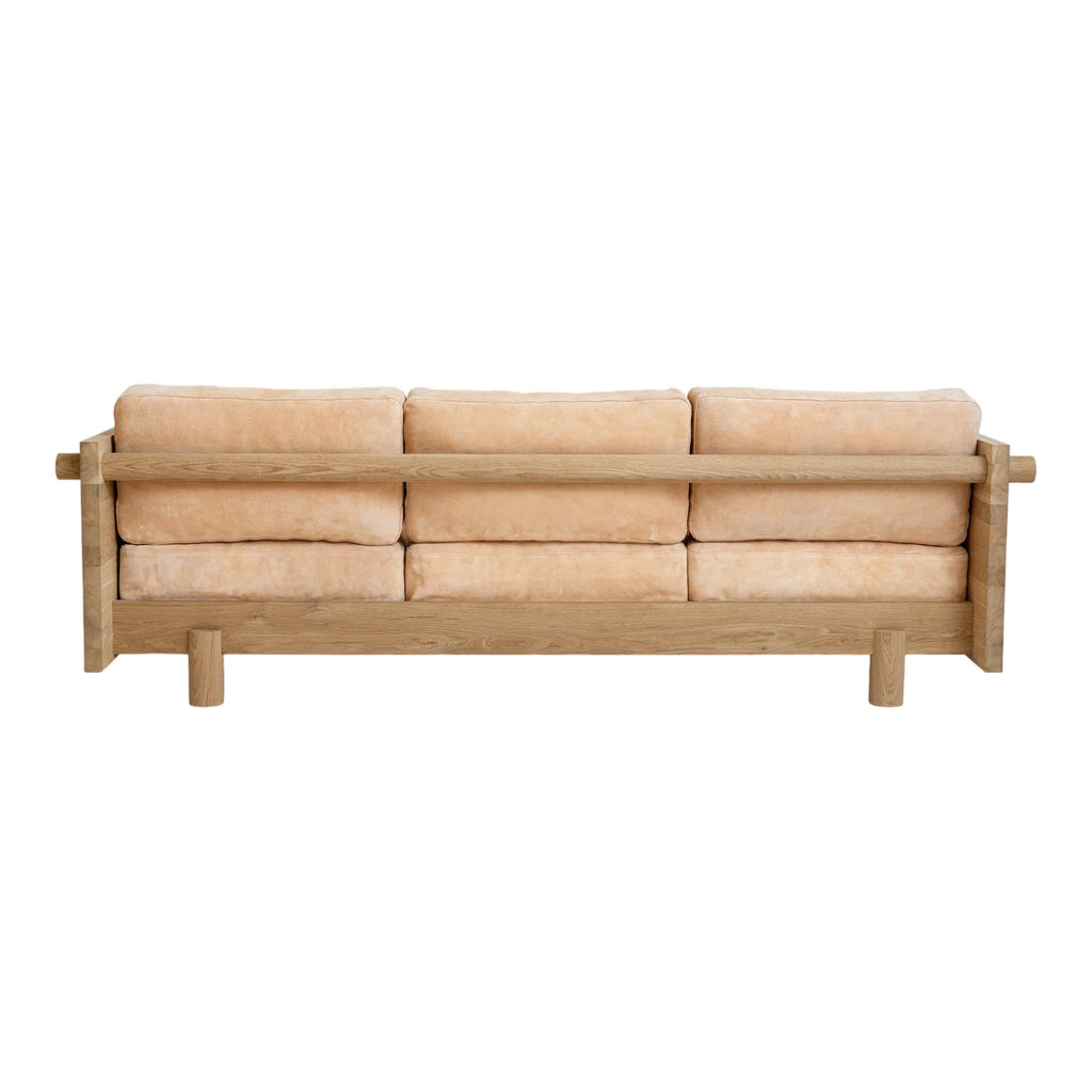 Fabian 3 Seater Oak Wood & Velvet Sofa