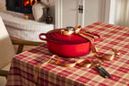 LE CREUSET Cocotte Ronde Basse en Fonte émaillée Signature, 30 cm, 6,2 L, Cerise, 21179300602430