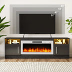 Bossin 70 Fireplace TV Stand with 36 Electric Fireplace, TV Stand for TVs Up to 80, 16 Colors LED Lights/Entertainment Center