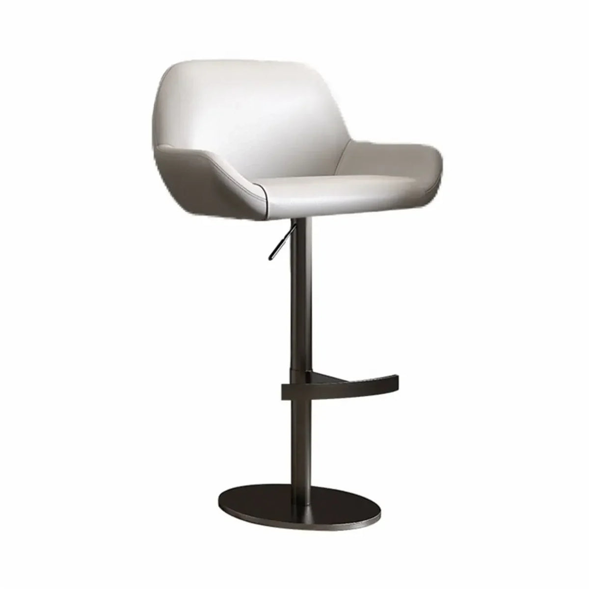 Minimalist Leather Swivel Bar Stools with Low Back for Kitchen