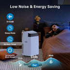 Garvee Climatiseur Mobile 12000 BTU, 4 En 1 Avec Mode Nuit, Timer 24H - Refroidit Jusqu'à 50 M² - Pour Bureau, Chambre, Camping-Car - Énergie a, Silencieux