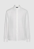 Chemise col français en popeline de coton blanc