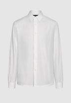 Chemise col français en popeline de coton blanc
