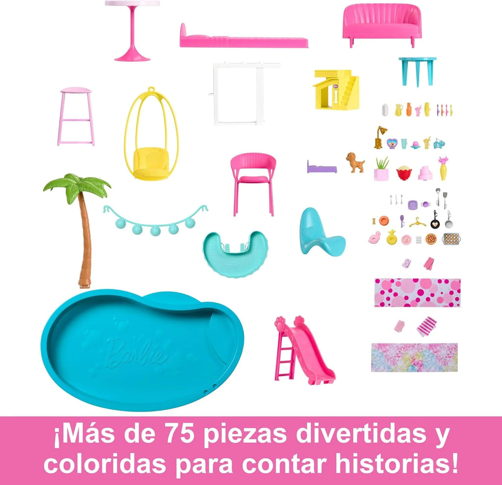 Barbie Dreamhouse 2023 Casa para muñecas de juguete de 3 plantas con +75 muebles y accesorios, +3 años (Mattel HMX10)