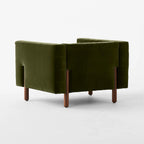 Akuna 1 Seater Teak Wood Fabric Sofa