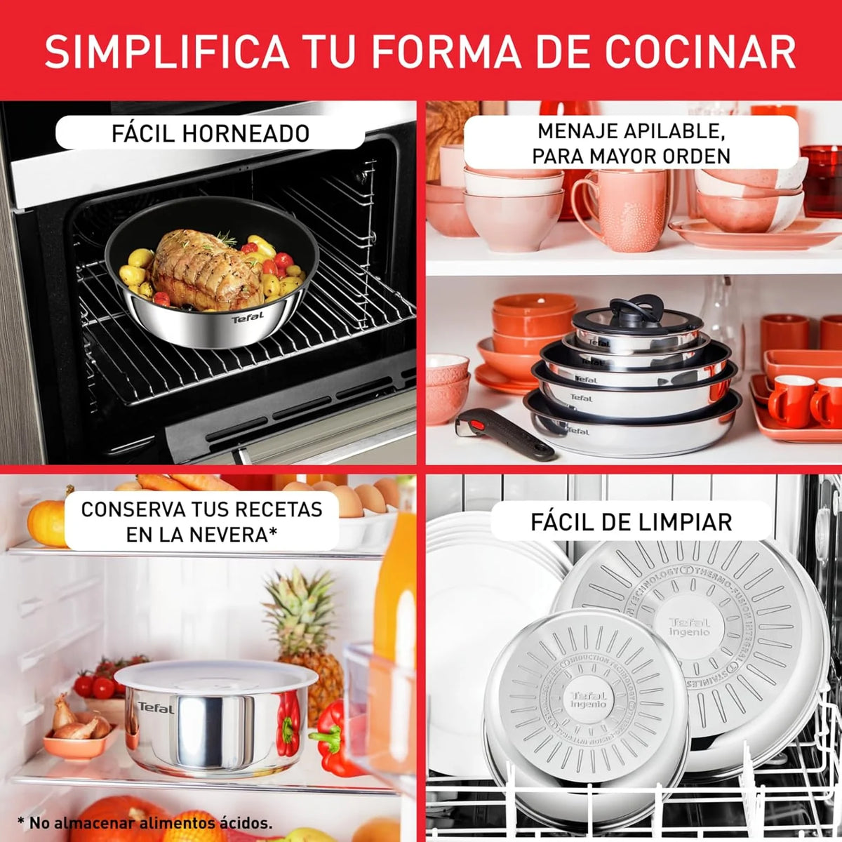 Tefal Ingenio Emotion Set of 3 Frying Pans 22/24/28 cm + 3 Saucepans 16/18/20 cm + Stew Pot 24 cm + Wok 26 cm + 12 Accessories | Induction Safe, Non-Stick, Dishwasher and Oven Safe