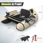 GYMAX Bateau Pêche Gonflable Portable, avec Pagaie, Règle à Poisson, Porte-Canne, Palmes, Pompe, Poches de Rangement, Tansport Pratique avec Bandoulières