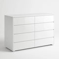 Commode 8 tiroirs Blanc MDF Laqué 120x40x76 cm