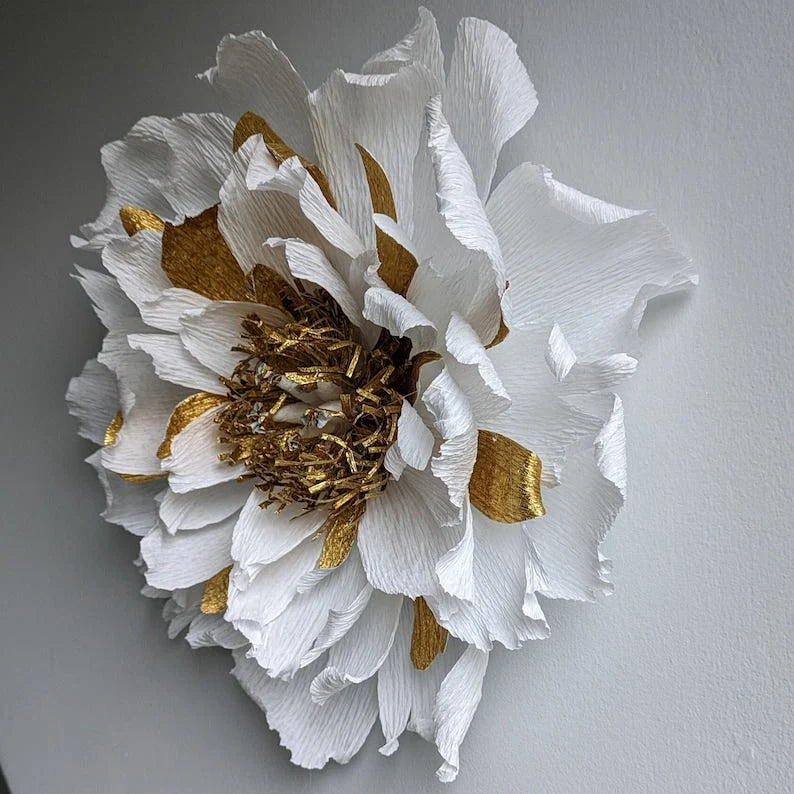 Decoraciones de pared de papel crepé floral de 15-25 cm para escaparates de tiendas de bodas