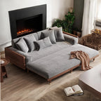Nismaaya New and Stylish SERENIT Sofa Cum Bed Solid Teak Wood