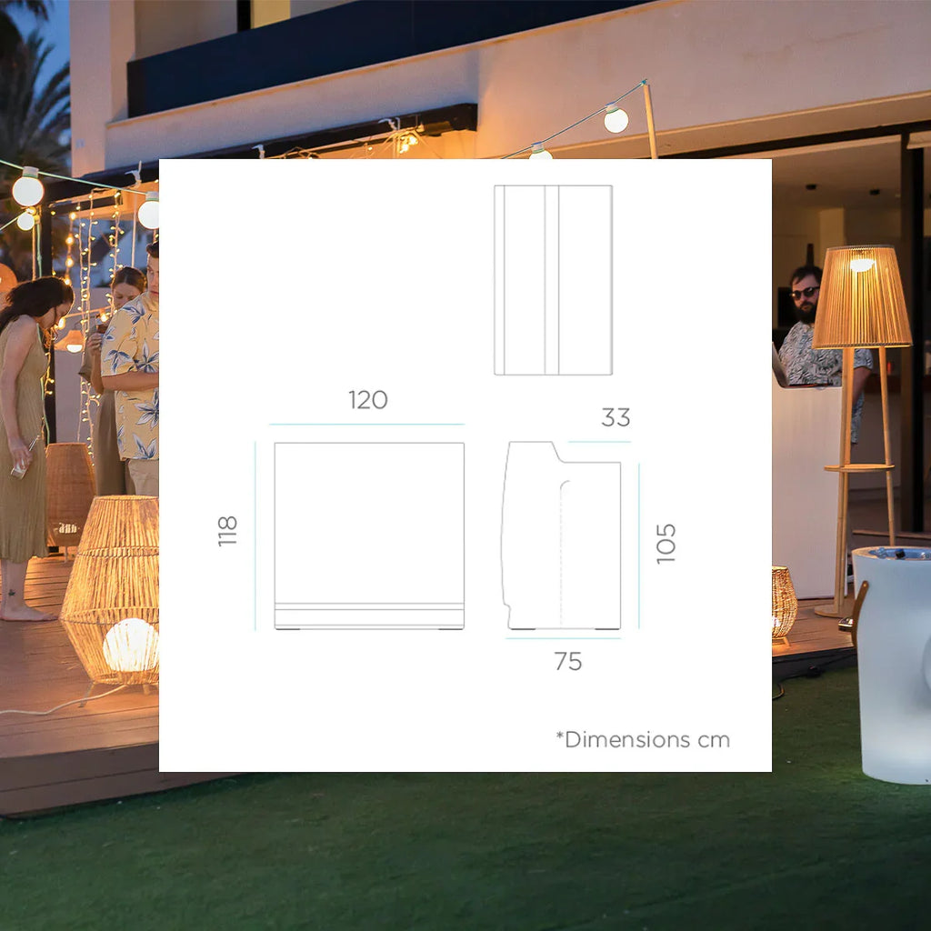 Pack x1 Barra de Bar Sicilia + x2 Taburete Corfu 74