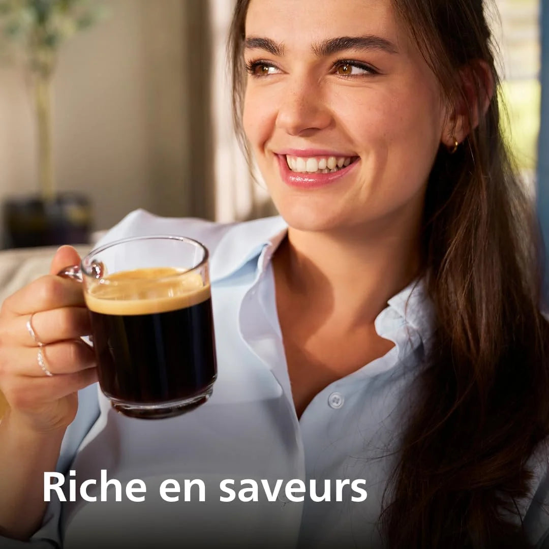 Philips Expresso broyeur Série 5500 – 20 Boissons Chaudes et Glacées, Carafe LatteGo facile à nettoyer, SilentBrew, QuickStart, Machine à café à grain Noir/Argent (EP5546/70)