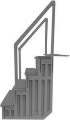Escalones antideslizantes Aqua Select para piscinas elevadas | Azul | Para piscinas sobre tierra | Se pueden montar en terrazas de 48" a 54" de altura | Escalera de seguridad con capacidad hasta 250 lbs