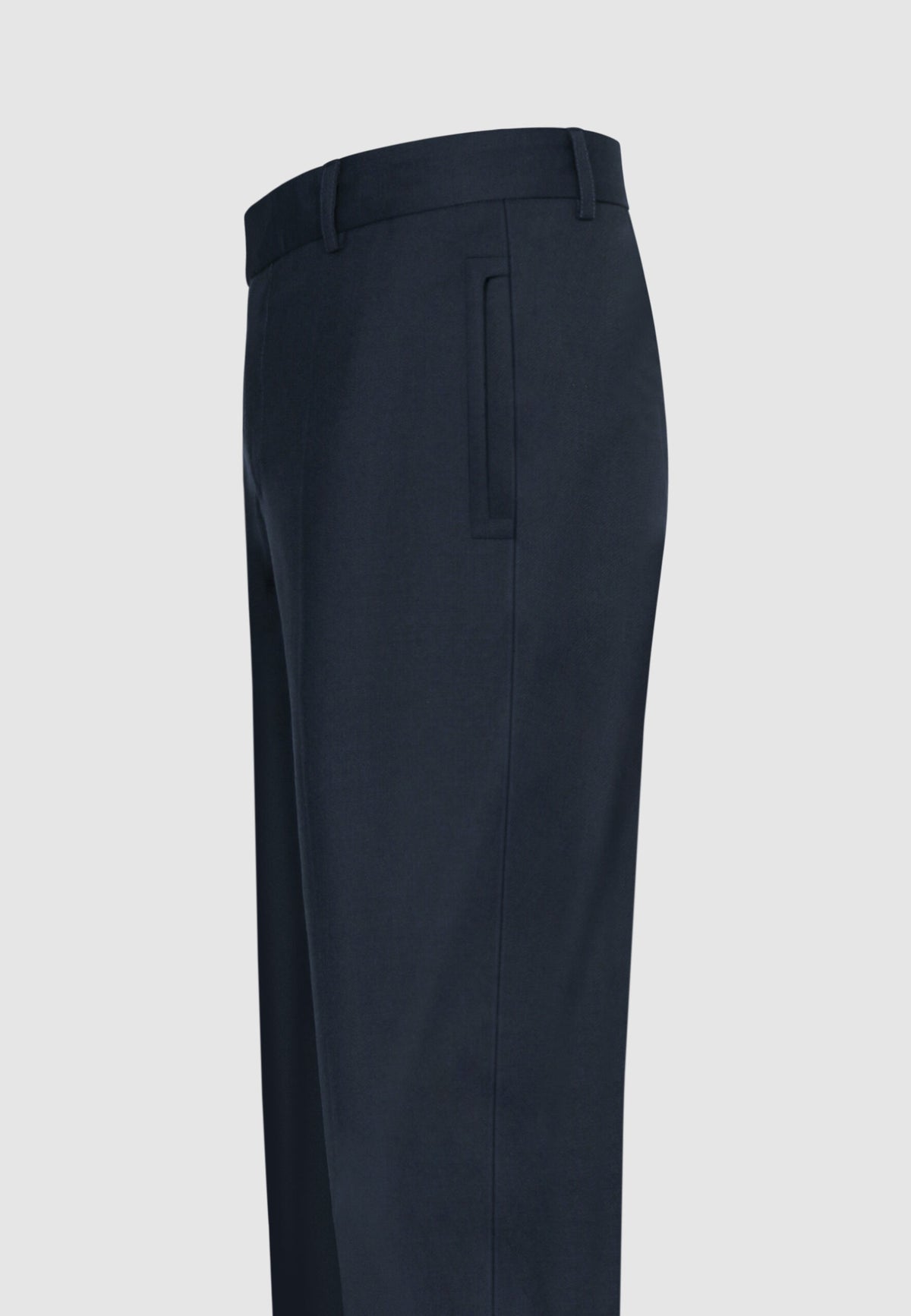 Pantalon en laine bleu marine à poches rectangulaires